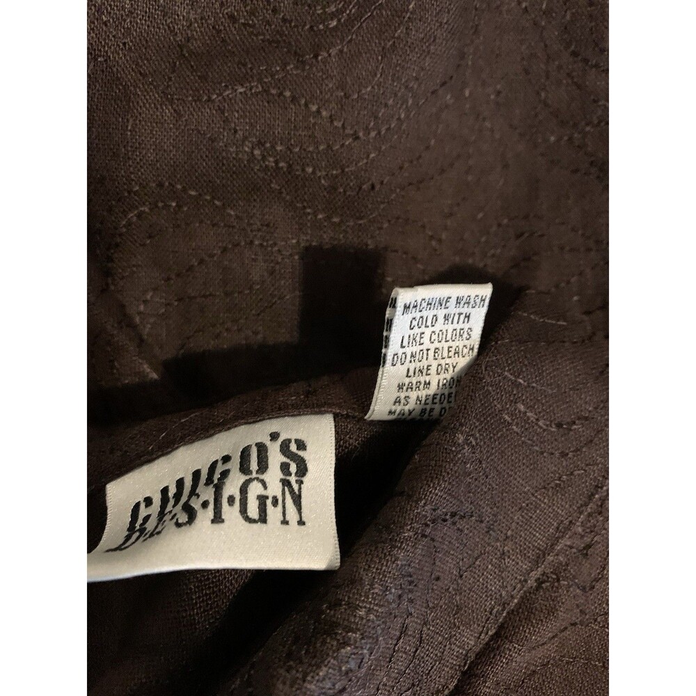 Chicos Design Size 1 Women Medium Top 100% Linen 3/4 Sleeves Top Button Missing - Picture 4 of 8